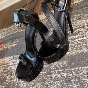 Black Patent Leather Platform Heels